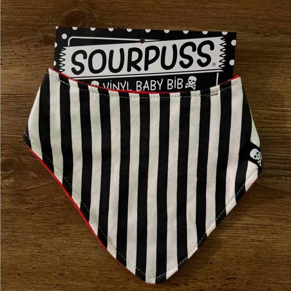 NWT Sourpuss vinyl baby bib